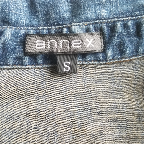 Annex vintage pearl denim jacket button up with pockets S - Picture 9 of 14